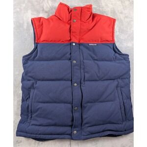 Patagonia Mens Bivy Puffer Quilt Gilet Bodywarm Blue Red Vest Mens Size XL